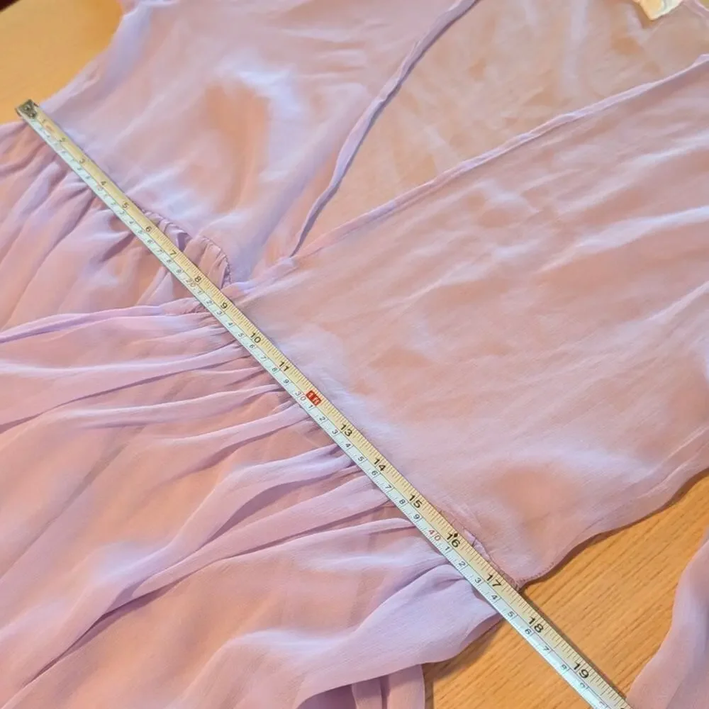 By Anthropologie Tiered Sheer Ombré Duster Womens One Size Purple Relaxed Coat - Picture 7 of 10